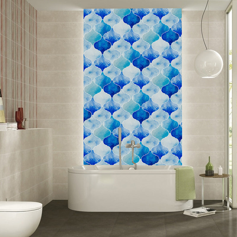 Brehn | Gitter Tapetenpaneele in Blau Bohemian Stil Wandkunst für Badezimmer, Abziehen und Aufkleben