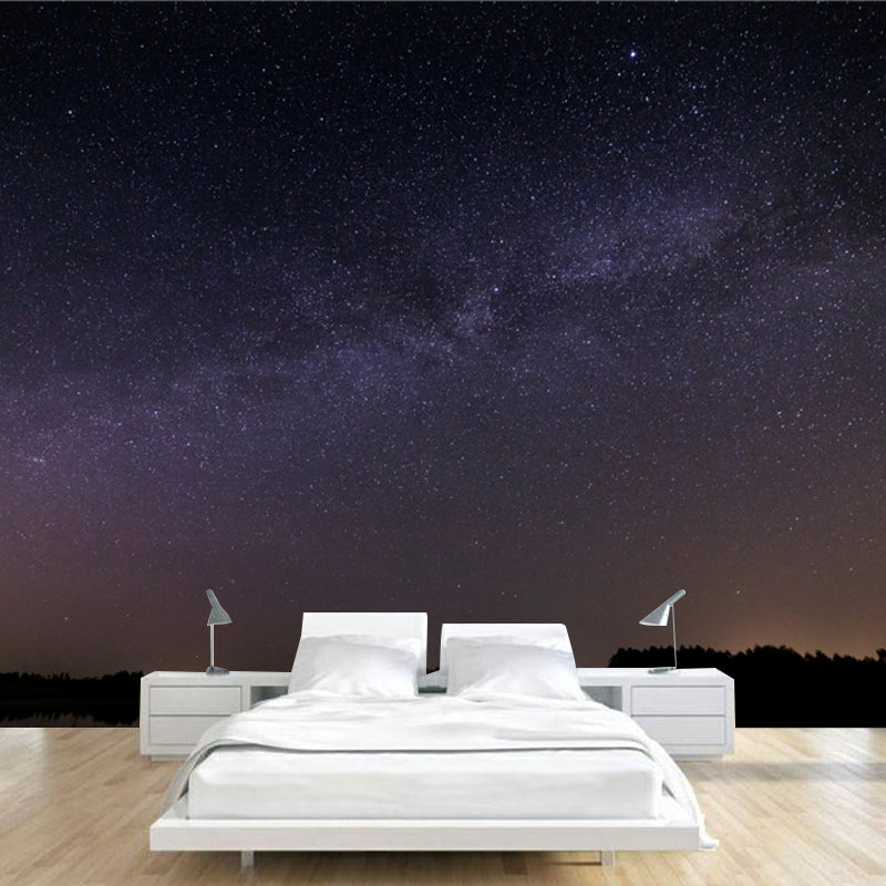 Brehn | Serenity Nacht Himmel See Landschaft Wandbild für Schlafzimmer Sternenhimmel Wanddekoration, optionale Größe