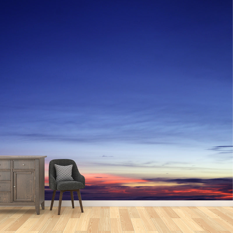 Brehn | Modernes Sunset Glow Wanddecor Innen Personalisierte Wandkunst in Blau, wasserfest