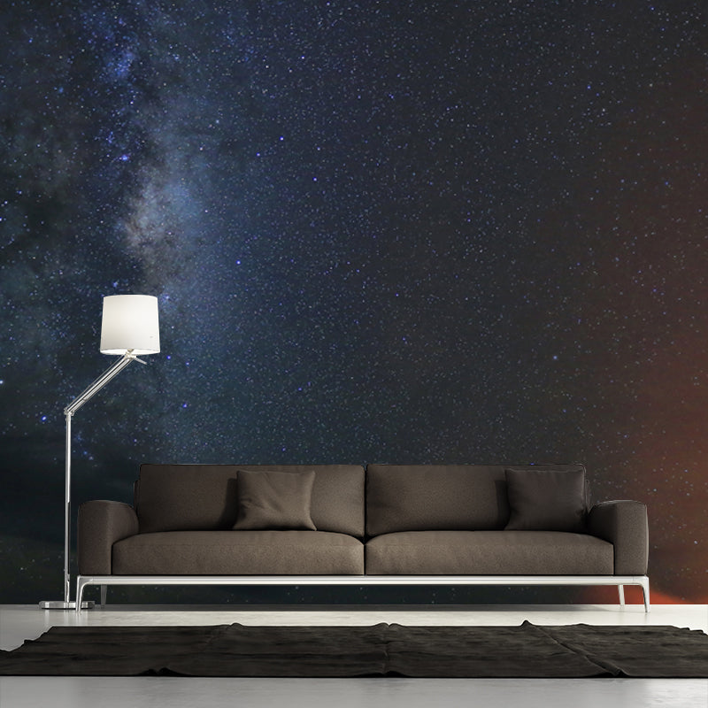 Brehn | Asteroid Galaxy Muurmuur Decal Hedendaagse Niet-Geweven Stoffen Wandkunst in Zwart