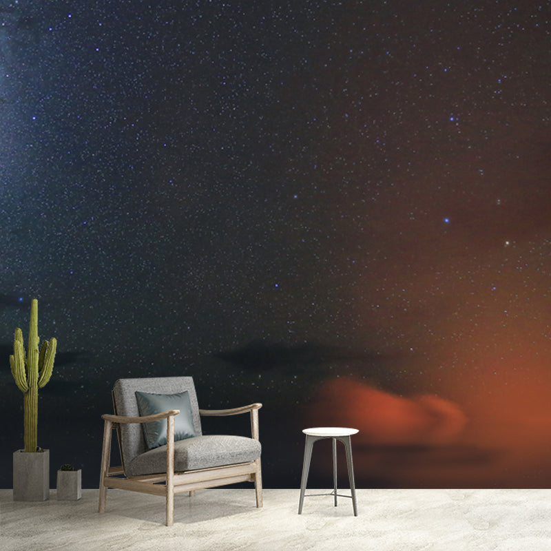 Brehn | Asteroid Galaxy Muurmuur Decal Hedendaagse Niet-Geweven Stoffen Wandkunst in Zwart