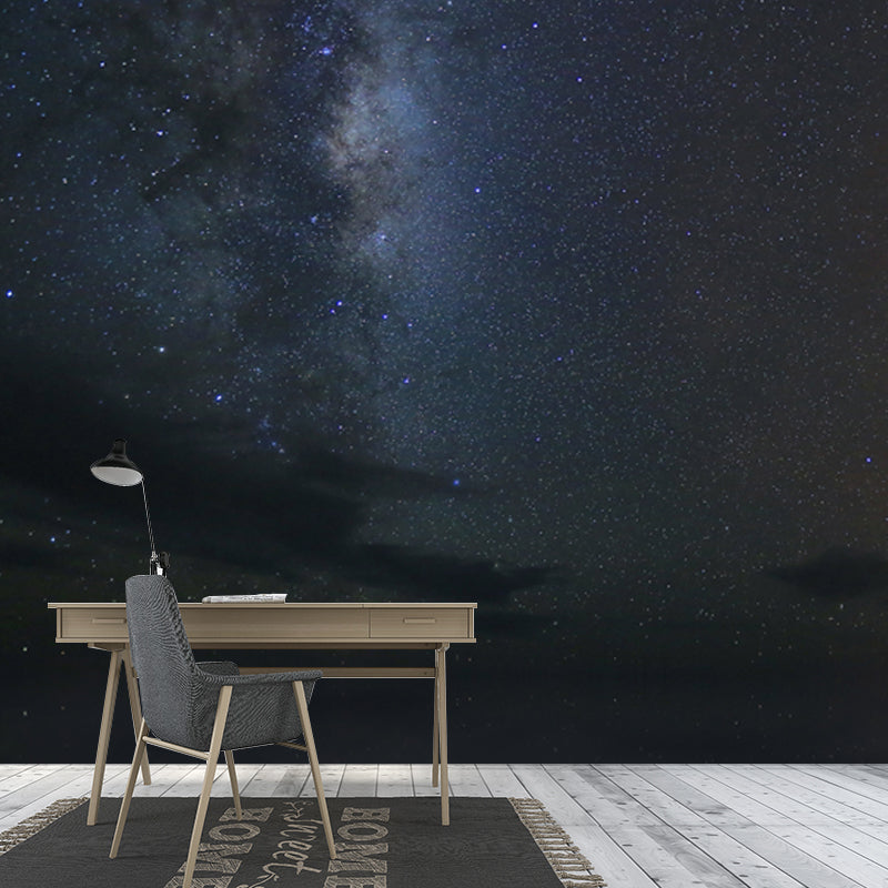Brehn | Asteroid Galaxy Muurmuur Decal Hedendaagse Niet-Geweven Stoffen Wandkunst in Zwart