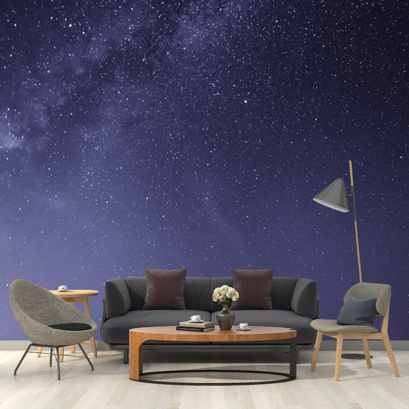 Brehn | Paarse Sprankelende Sterren Muur Decal Nacht Hemel Scene Moderne Wasbare Muurdecoratie