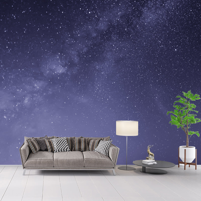 Brehn | Paarse Sprankelende Sterren Muur Decal Nacht Hemel Scene Moderne Wasbare Muurdecoratie