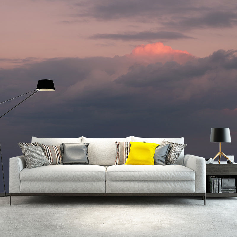 Brehn | Grijs-oranje Dusk Cloud Muur Vochtbestendig Modern Slaapkamer Wanddecoratie, Optionele Maat