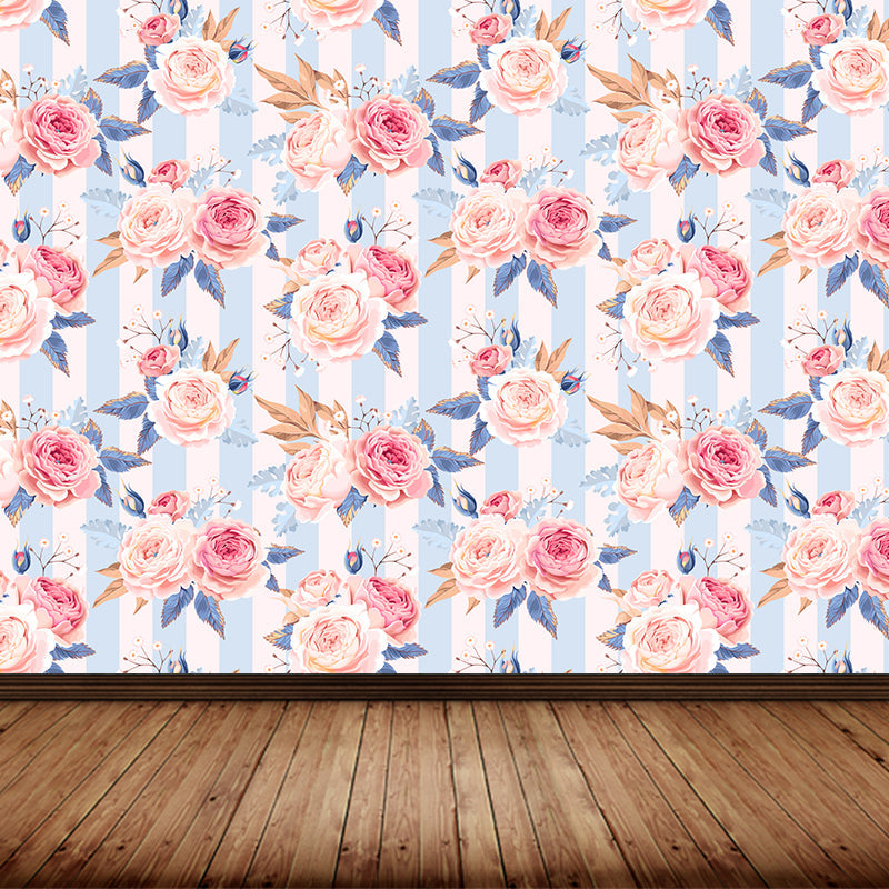 Brehn | Stijlvolle Rozenbloesem Wandbehang Muurkunst Pastel Kleur Bloemen Wandbedekking voor Slaapkamer