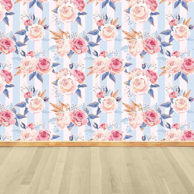 Brehn | Stijlvolle Rozenbloesem Wandbehang Muurkunst Pastel Kleur Bloemen Wandbedekking voor Slaapkamer