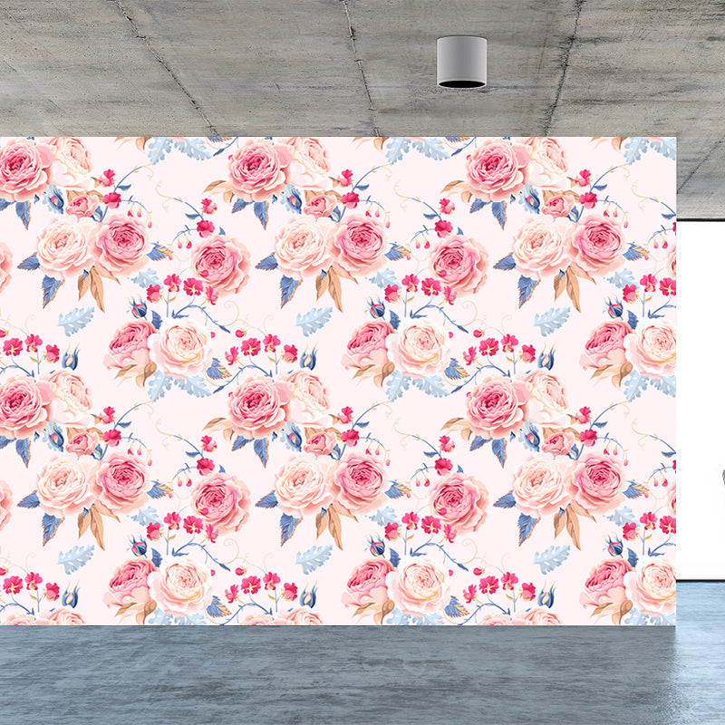 Brehn | Stijlvolle Rozenbloesem Wandbehang Muurkunst Pastel Kleur Bloemen Wandbedekking voor Slaapkamer