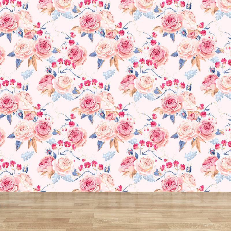 Brehn | Stijlvolle Rozenbloesem Wandbehang Muurkunst Pastel Kleur Bloemen Wandbedekking voor Slaapkamer