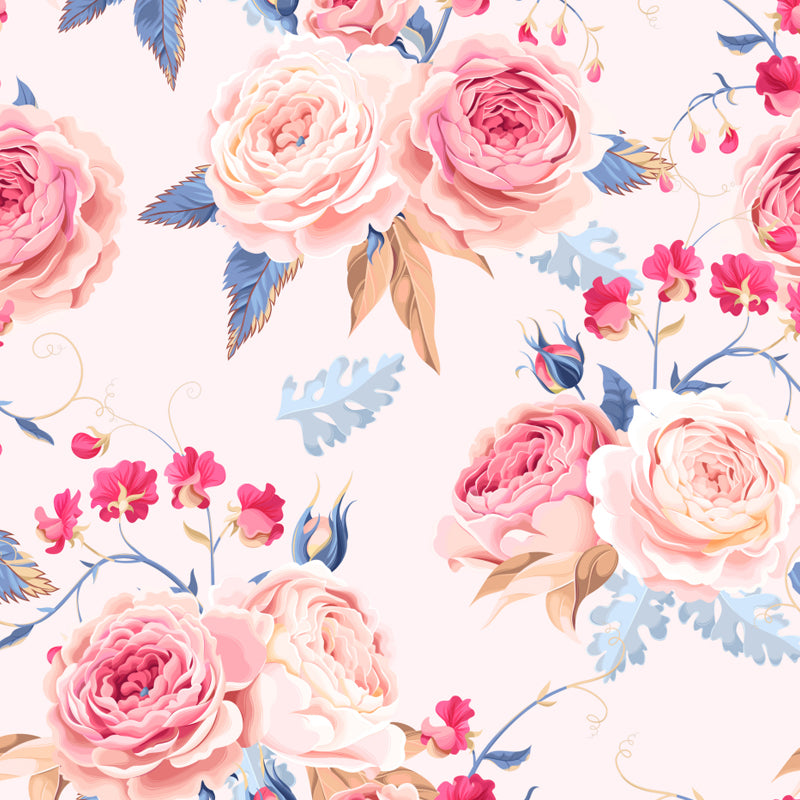 Brehn | Stijlvolle Rozenbloesem Wandbehang Muurkunst Pastel Kleur Bloemen Wandbedekking voor Slaapkamer