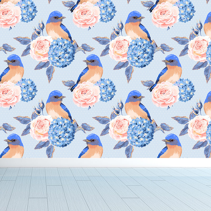 Brehn | Stijlvolle Rozenbloesem Wandbehang Muurkunst Pastel Kleur Bloemen Wandbedekking voor Slaapkamer