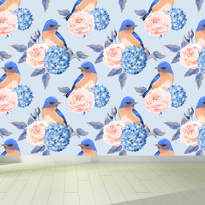 Brehn | Stijlvolle Rozenbloesem Wandbehang Muurkunst Pastel Kleur Bloemen Wandbedekking voor Slaapkamer