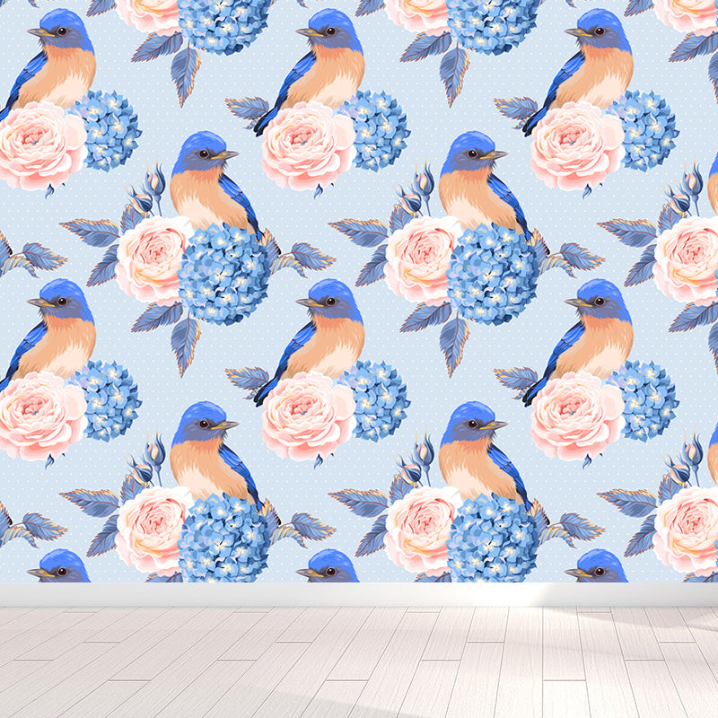 Brehn | Stijlvolle Rozenbloesem Wandbehang Muurkunst Pastel Kleur Bloemen Wandbedekking voor Slaapkamer