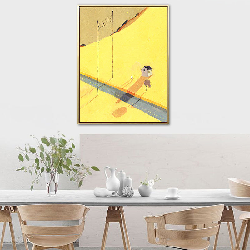 Brehn | Abstrakte Landschaft Zeichnung Leinwand Kunst Nordic Texturierte Wanddekoration in Sanften Farben für Raum
