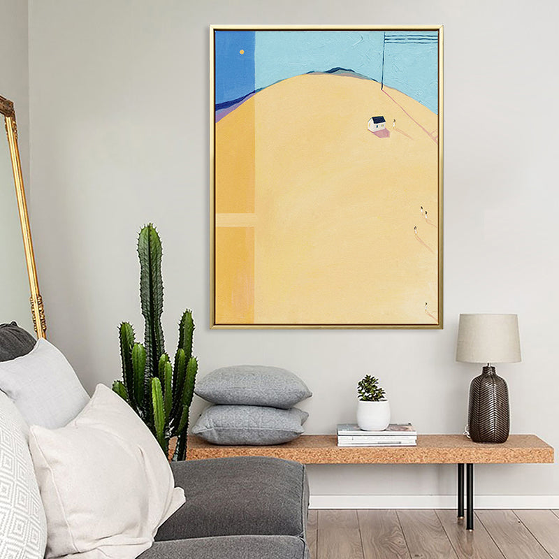 Brehn | Abstrakte Landschaft Zeichnung Leinwand Kunst Nordic Texturierte Wanddekoration in Sanften Farben für Raum