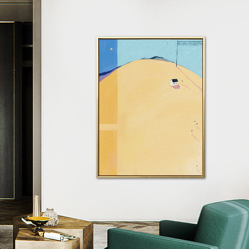 Brehn | Abstrakte Landschaft Zeichnung Leinwand Kunst Nordic Texturierte Wanddekoration in Sanften Farben für Raum