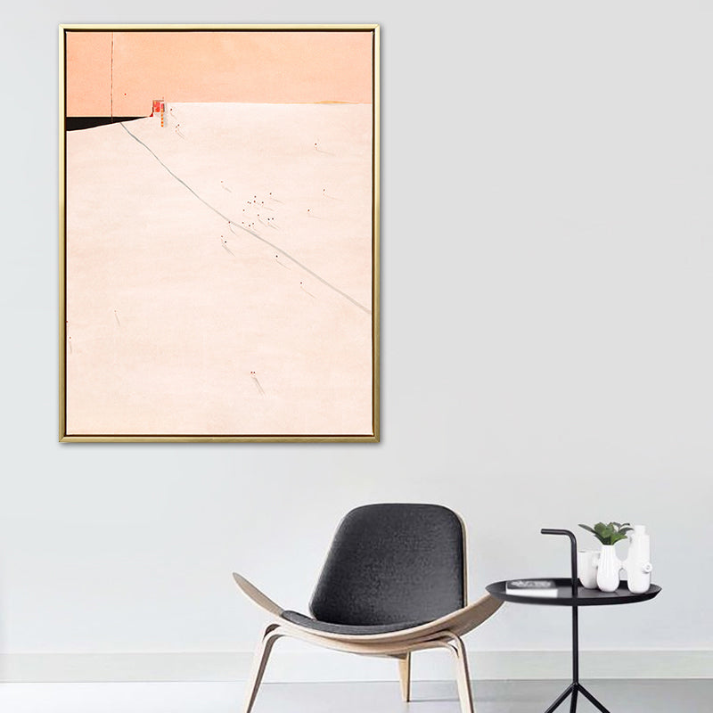 Brehn | Abstrakte Landschaft Zeichnung Leinwand Kunst Nordic Texturierte Wanddekoration in Sanften Farben für Raum