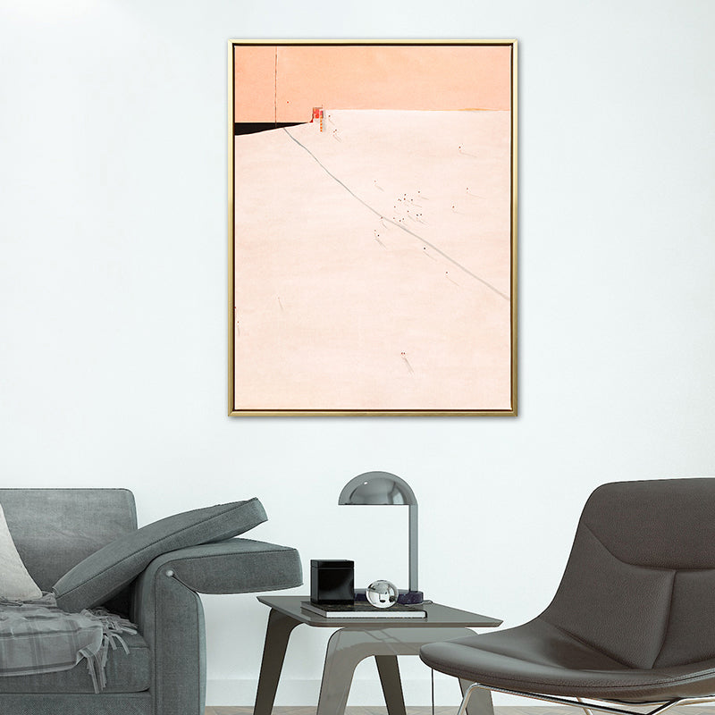 Brehn | Abstrakte Landschaft Zeichnung Leinwand Kunst Nordic Texturierte Wanddekoration in Sanften Farben für Raum