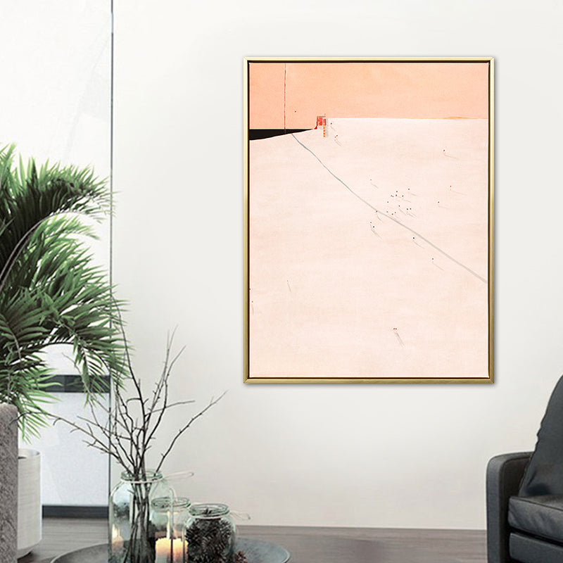 Brehn | Abstrakte Landschaft Zeichnung Leinwand Kunst Nordic Texturierte Wanddekoration in Sanften Farben für Raum
