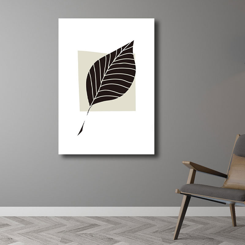 Brehn | Nordic Leave Wandkunst Dekor Leinwand Dekorative Schwarze Malerei für das Wohnzimmer, Mehrere Größenoptionen