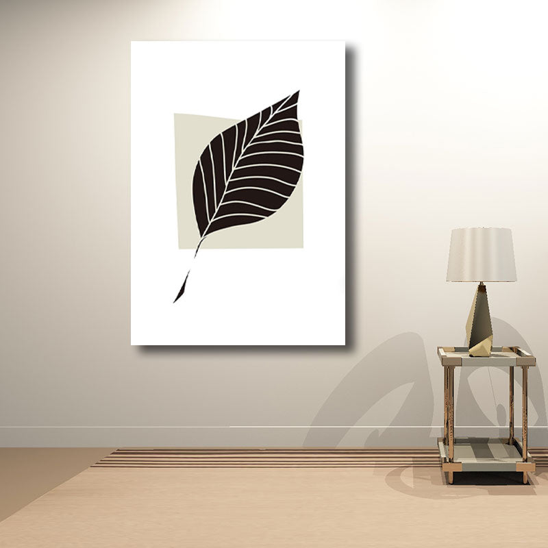 Brehn | Nordic Leave Wandkunst Dekor Leinwand Dekorative Schwarze Malerei für das Wohnzimmer, Mehrere Größenoptionen