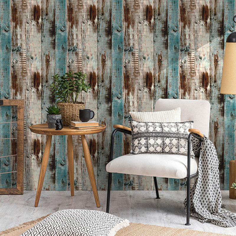 Brehn | Distressed Faux Wood Wallpaper Roll für Kaffeehaus Dekoration, dunkle Farbe, 58,1 Quadratfuß.