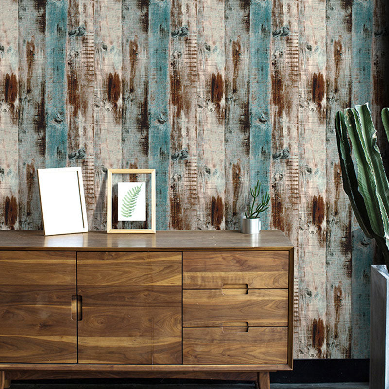 Brehn | Distressed Faux Wood Wallpaper Roll für Kaffeehaus Dekoration, dunkle Farbe, 58,1 Quadratfuß.