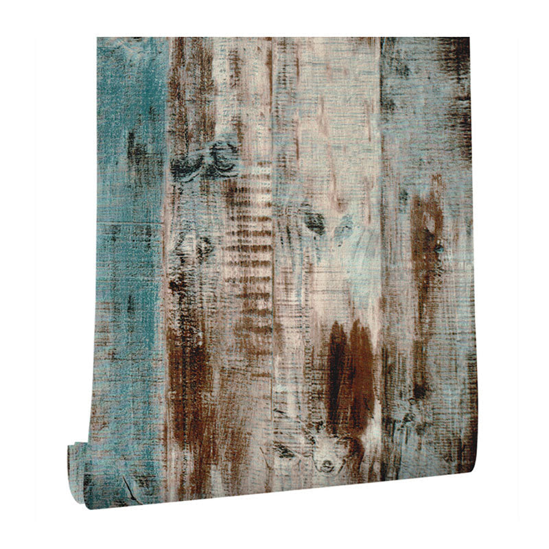 Brehn | Distressed Faux Wood Wallpaper Roll für Kaffeehaus Dekoration, dunkle Farbe, 58,1 Quadratfuß.