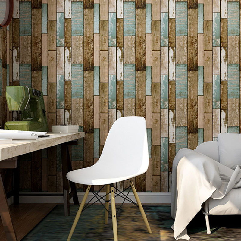 Brehn | Distressed Faux Wood Wallpaper Roll für Kaffeehaus Dekoration, dunkle Farbe, 58,1 Quadratfuß.
