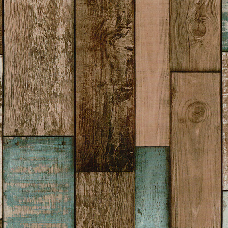 Brehn | Distressed Faux Wood Wallpaper Roll für Kaffeehaus Dekoration, dunkle Farbe, 58,1 Quadratfuß.