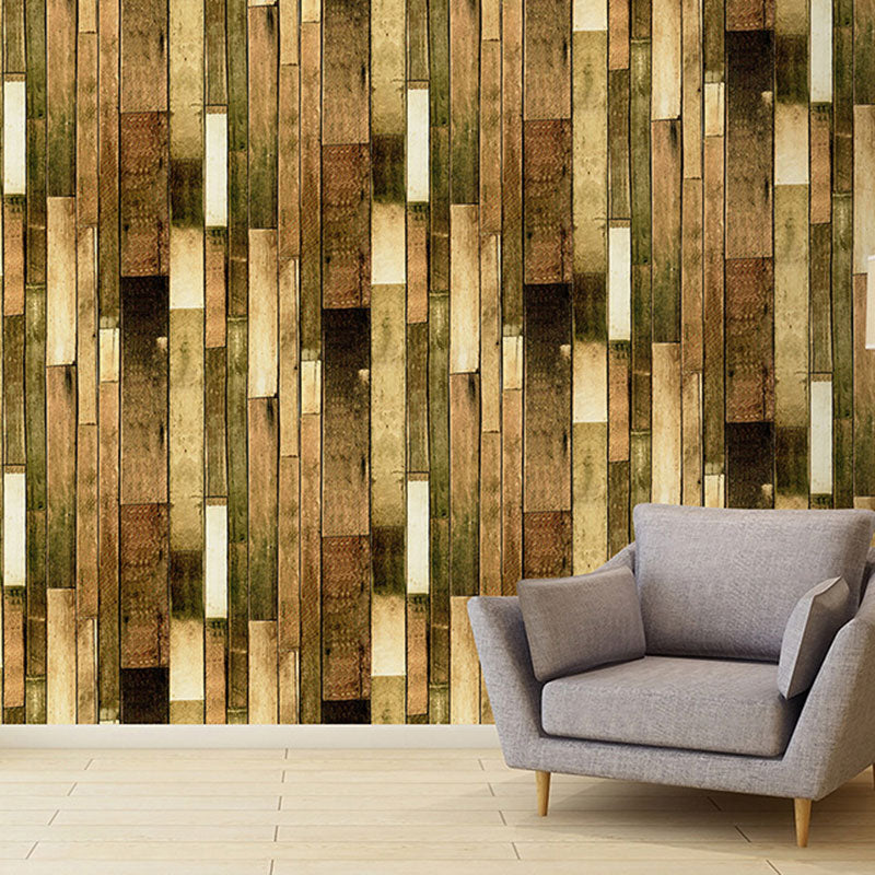 Brehn | Distressed Faux Wood Wallpaper Roll für Kaffeehaus Dekoration, dunkle Farbe, 58,1 Quadratfuß.
