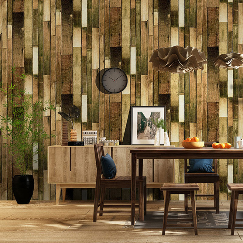 Brehn | Distressed Faux Wood Wallpaper Roll für Kaffeehaus Dekoration, dunkle Farbe, 58,1 Quadratfuß.