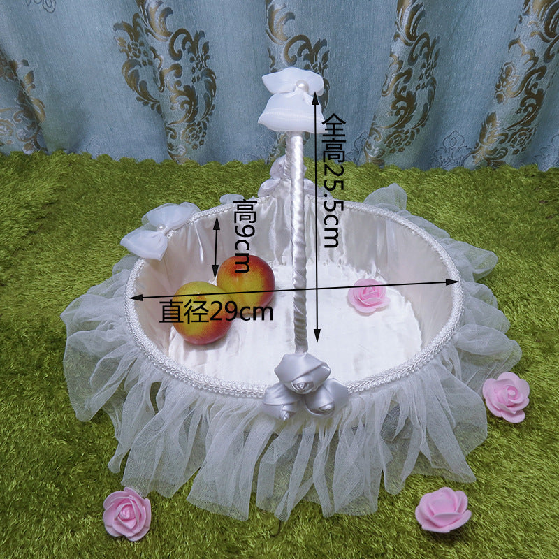 Damen Eleganter Dekorationskorb mit Tüll und Blüten Brehn