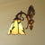 BowLift | Leaf Corridor Wall Lamp with Carved Base Glass 1 Light Tiffany Wall Lamp in Beige