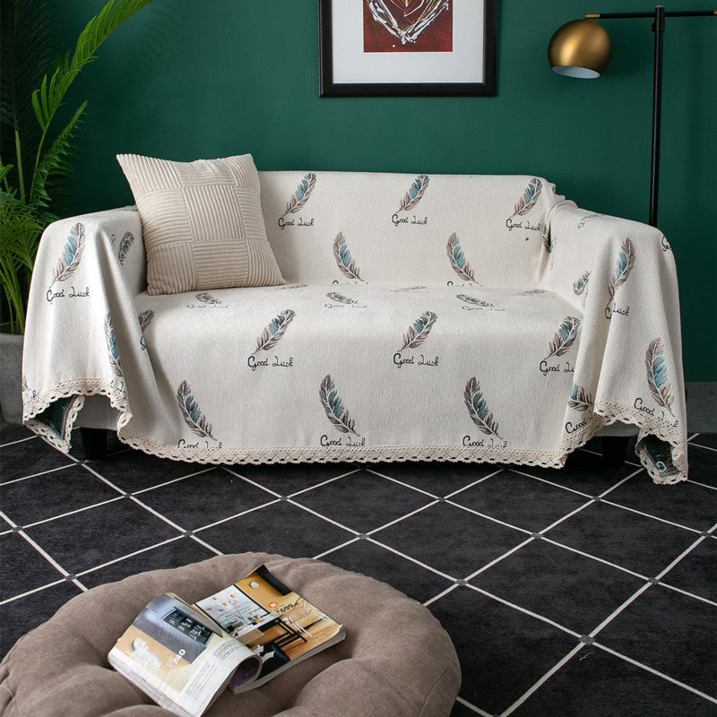 Dekorativer Stricksofaüberwurf