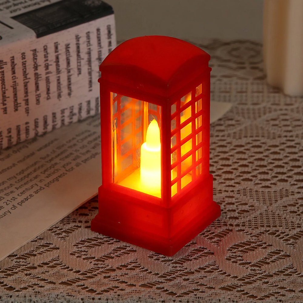 Dekorative Telefonzellen-Laterne mit LED-Licht