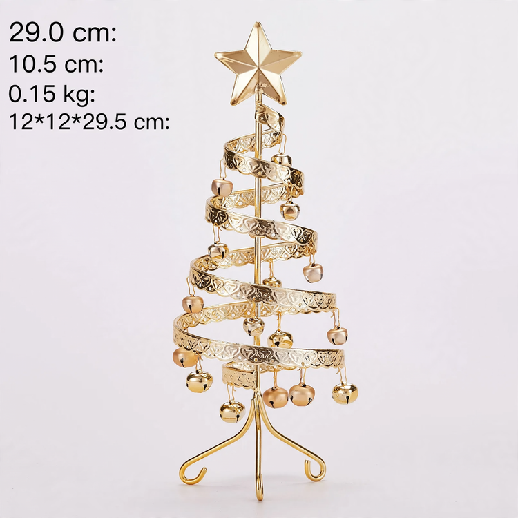 Mini-Weihnachtsbaum aus Eisen mit Glocken, 26 cm