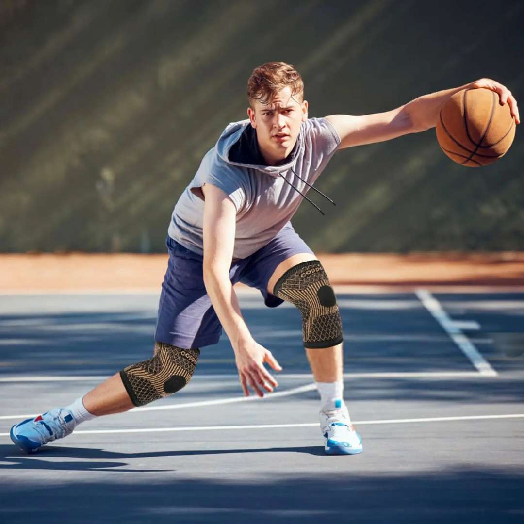 CopperFlex Knee Compression Sleeve | zur Schmerzlinderung - Unterstützung - Mobilität - perfekt für Athleten, Arthritis, Senioren und Verletzungsrehabilitation Brehn