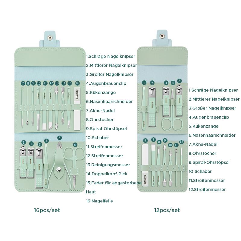 Brehn | Nagelknipser tragbares Set (12/16 Stück)