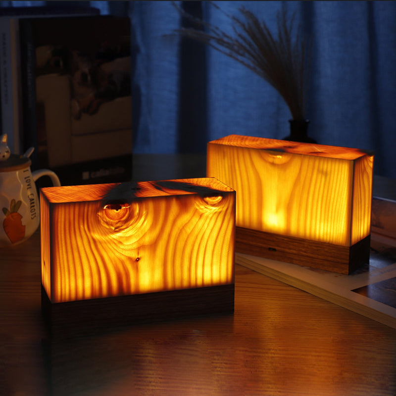 Drahtlose LED-Tischlampe mit Touch-Steuerung | Wiederaufladbarer Akku | Holzmaserung Design | Einstellbare Helligkeit | Brehn