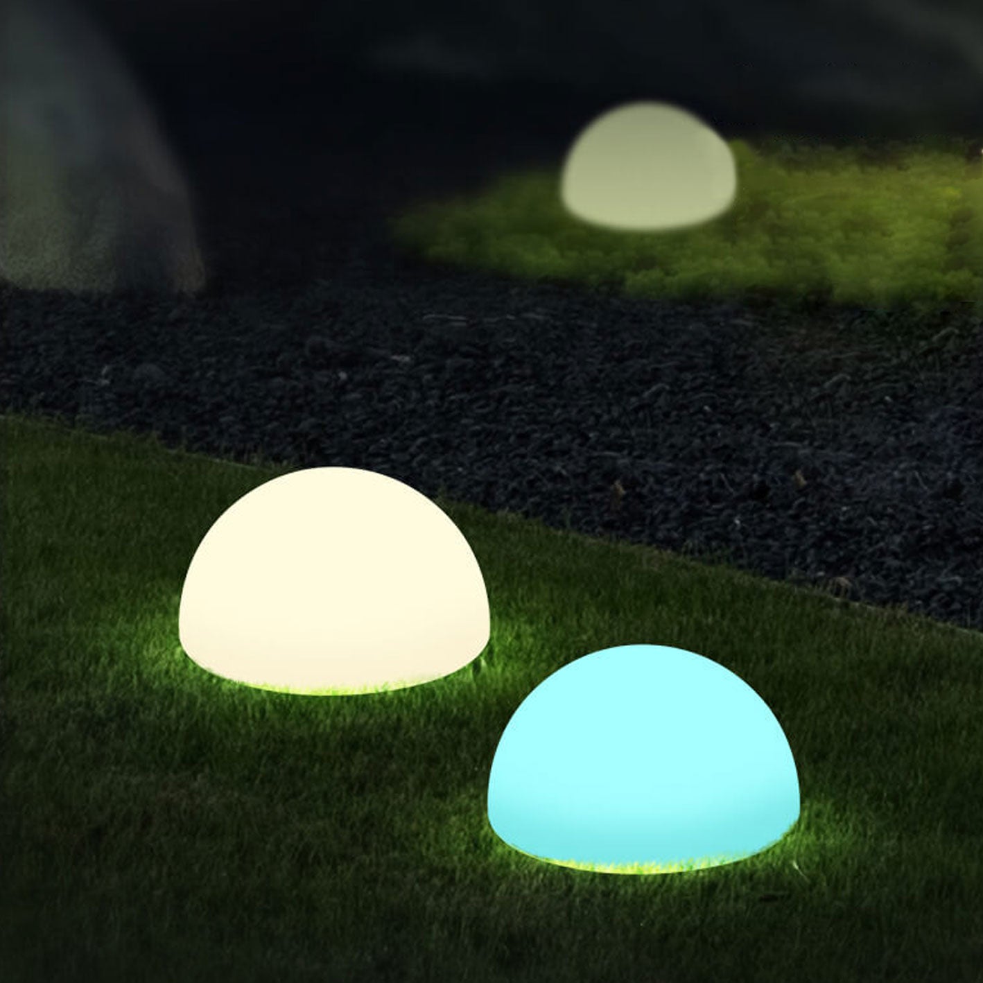 Solarbetriebene, wasserdichte, kugelförmige LED-Außenleuchte aus PE zur dekorativen Gartenbeleuchtung