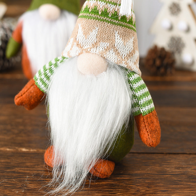 Brehn | Weihnachtsgrüne gesichtslose alte Mann-Elfenfigur
