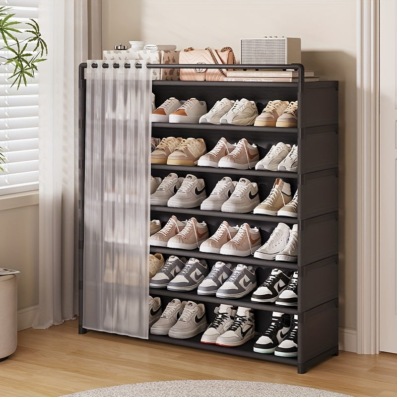 Zusammenklappbares Schuhregal mit Staubschutz 4–7 Ebenen | Brehn