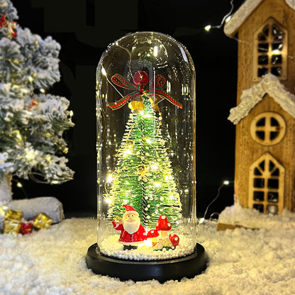 LED-Weihnachtsbaum in Glaskuppel mit Beleuchtung