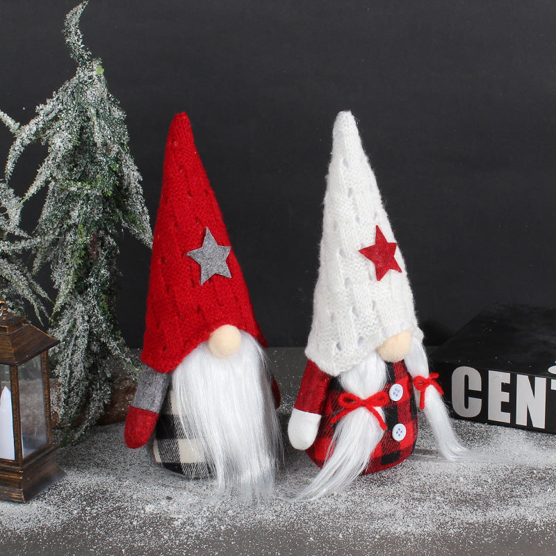 Weihnachts-Wichtel mit Sternenmütze, Stoff-Figur