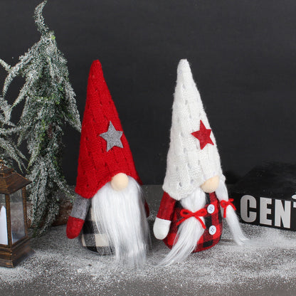 Weihnachts-Wichtel mit Sternenmütze, Stoff-Figur