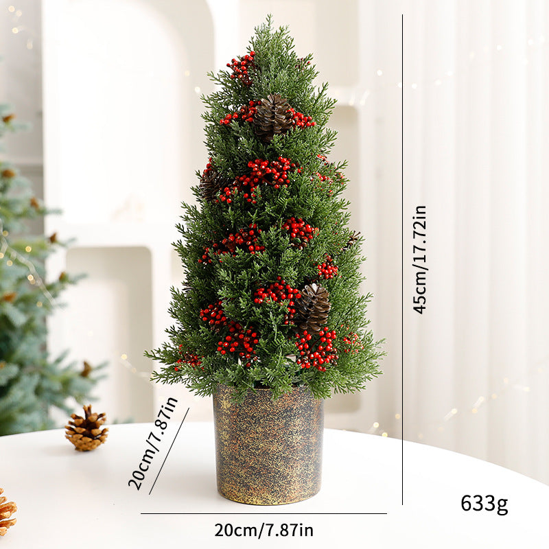 Dekorative Mini-Weihnachtsbäume im Topf