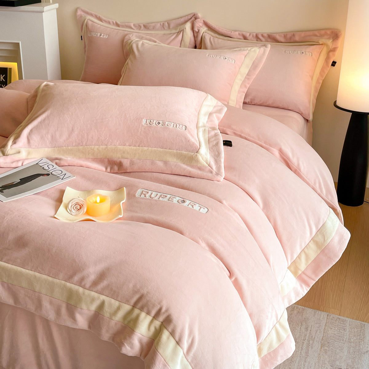 Premium Milchfaser-Fleece Bettwäsche-Set, extra dick