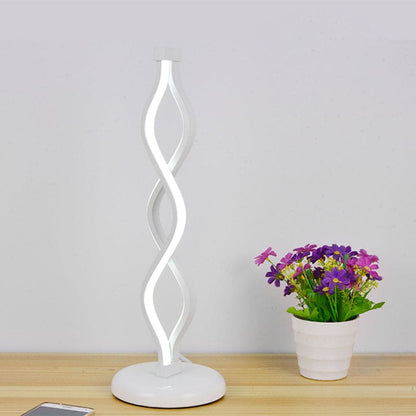 Brehn | Elegante Weiße LED Spiral Tischlampe – Perfekt für Stilvolle Räume