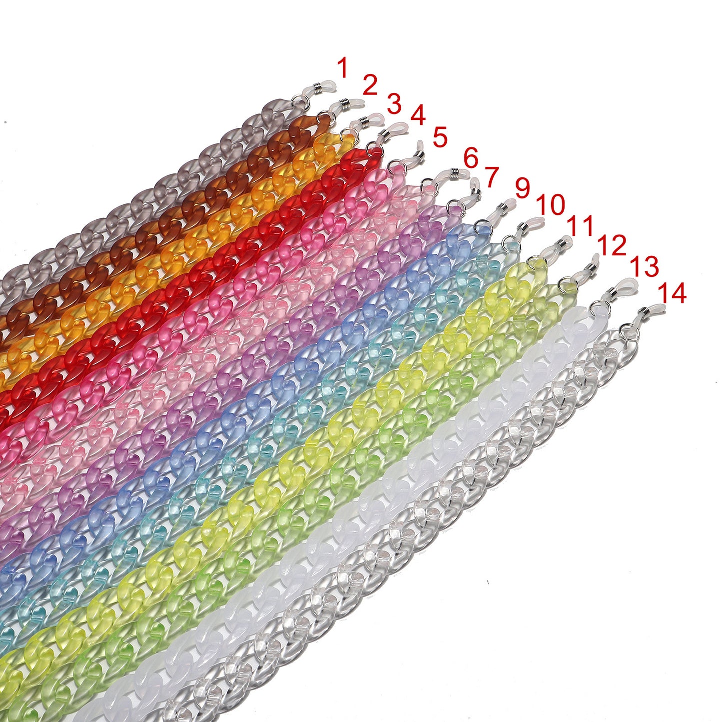 Chunky Acryl Brille Kette Brehn 1787367687